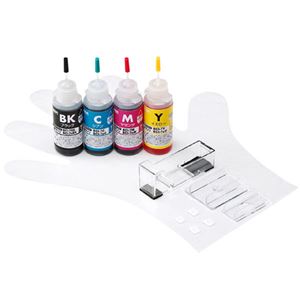 （まとめ）サンワサプライ 詰め替えインク INK-C7S30S4【×2セット】