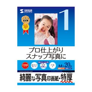 （まとめ）サンワサプライ インクジェット写真印画紙・特厚 JP-EP2NA4【×3セット】