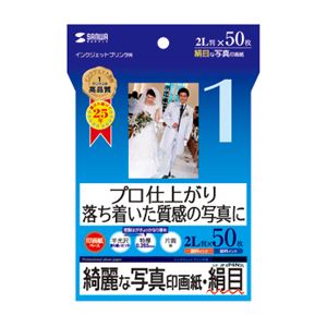 （まとめ）サンワサプライ インクジェット写真印画紙・絹目 JP-EP4N2L【×3セット】