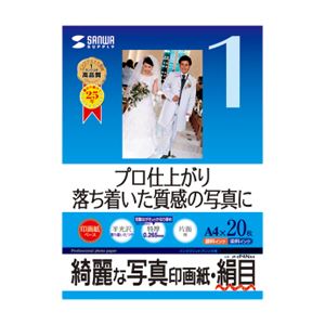 （まとめ）サンワサプライ インクジェット写真印画紙・絹目 JP-EP4NA4【×3セット】
