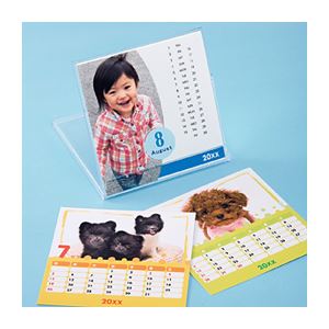 （まとめ）サンワサプライ インクジェット手作りカレンダーキット（卓上用） JP-CALSET25N【×5セット】