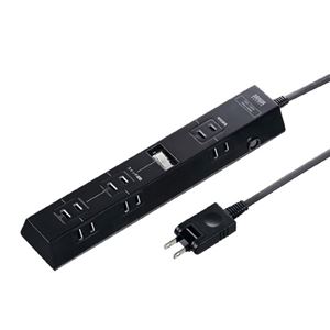 （まとめ）サンワサプライ 便利タップACアダプタ対応 TAP-B40BK【×2セット】