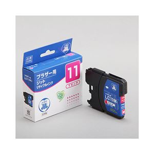 （まとめ）JIT （互換） ブラザー：LC11M（マゼンタ）対応 リサイクルインクカートリッジ JIT-E33MB【×5セット】