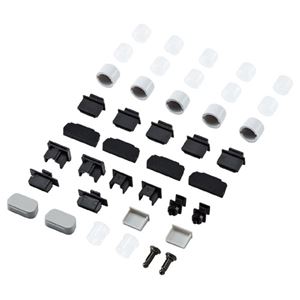 （まとめ）サンワサプライ 液晶・プラズマテレビ用AVジャックキャップ（キャップセット） TVTK-CAPSET1【×3セット】