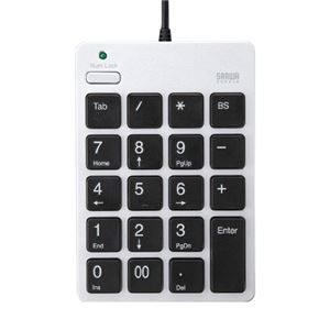 （まとめ）サンワサプライ USB2.0ハブ付テンキーアイソレーションタイプ NT-18UH2SV【×2セット】