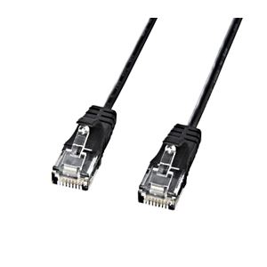 （まとめ）サンワサプライ カテゴリ6準拠極細LANケーブル （ブラック、2m） KB-SL6-02BK【×5セット】
