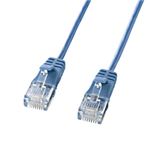 （まとめ）サンワサプライ カテゴリ6準拠極細LANケーブル （ブルー、2m） KB-SL6-02BL【×5セット】