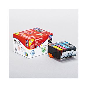 （まとめ）JIT （互換） キャノン：BCI-321C・M・Y・320BK（ブラック/シアン/マゼンタ/イエロー）対応 リサイクルインクカートリッジ JIT-C3203214P【×2セット】