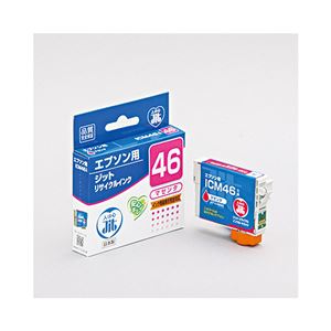（まとめ）JIT （互換） エプソン：ICM46（マゼンタ）対応 リサイクルインクカートリッジ JIT-E46MZ【×5セット】