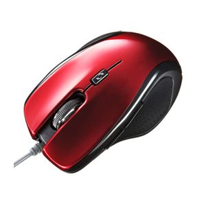 （まとめ）サンワサプライ ブルーテック有線マウス（レッド） MA-117HR【×2セット】