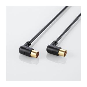 （まとめ）エレコム アンテナケーブル（L型-ストレート） AV-ATLS70BK【×3セット】