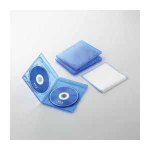 （まとめ）エレコム Blu-rayディスクケース（2枚収納タイプ） CCD-BLU203CBU【×10セット】