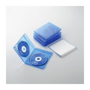 （まとめ）エレコム Blu-rayディスクケース（2枚収納タイプ） CCD-BLU205CBU【×5セット】