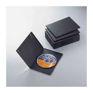 （まとめ）エレコム スリムDVDトールケース CCD-DVDS03BK【×10セット】