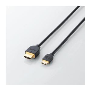 （まとめ）エレコム イーサネット対応HDMI-Miniケーブル（A-C） DH-HD14EM15BK【×2セット】