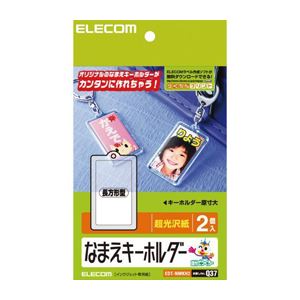 （まとめ）エレコム なまえキーホルダー（長方形型） EDT-NMKH2【×5セット】