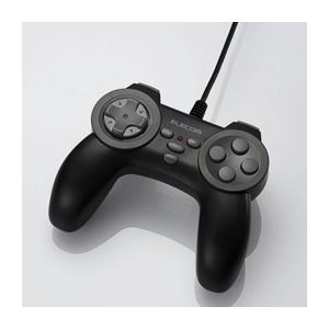 （まとめ）エレコム 10ボタンUSBゲームパッド JC-U2410TBK【×5セット】