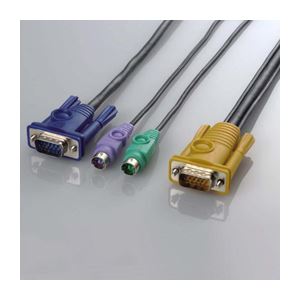（まとめ）エレコム KVMスイッチ用ケーブル KVM-C2C3【×2セット】