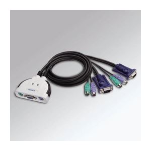 （まとめ）エレコム PS／2パソコン切替器 KVM-KP2N【×2セット】