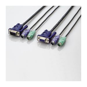 （まとめ）エレコム パソコン切替器用接続ケーブル KVM-NPC30【×2セット】