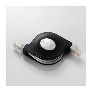 （まとめ）エレコム Cat5準拠携帯巻取LANケーブル LD-MCTU／BK2【×3セット】