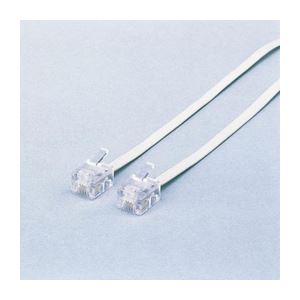 （まとめ）エレコム スリムモジュラケーブル（白） MJ-10WH【×5セット】