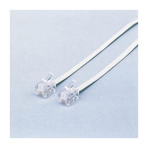 （まとめ）エレコム スリムモジュラケーブル（白） MJ-15WH【×5セット】