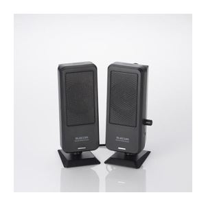 （まとめ）エレコム USB電源コンパクトステレオスピーカ MS-UP201BK【×5セット】