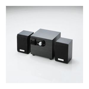 （まとめ）エレコム 2.1chステレオスピーカ小さい木のスピーカ MS-W02WBK【×2セット】