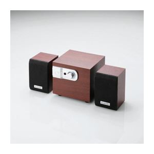 （まとめ）エレコム 2.1chステレオスピーカ小さい木のスピーカ MS-W02WCH【×2セット】