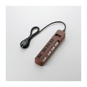 （まとめ）エレコム 個別スイッチ付 雷ガードタップ T-BR02-2410BR【×3セット】