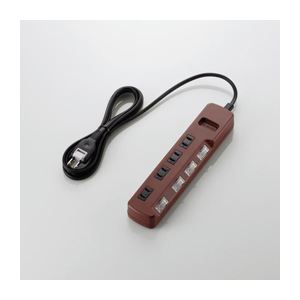（まとめ）エレコム 個別スイッチ付 雷ガードタップ T-BR02-2420BR【×3セット】