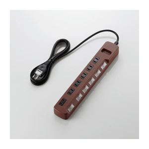 （まとめ）エレコム 個別スイッチ付 雷ガードタップ T-BR04-2620BR【×3セット】