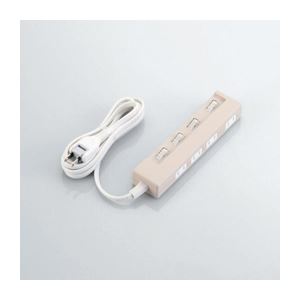 （まとめ）エレコム 個別スイッチ付電源タップ“Color Style