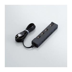 （まとめ）エレコム 個別スイッチ付電源タップ“Color Style