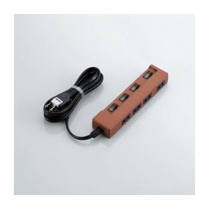 （まとめ）エレコム 個別スイッチ付電源タップ“Color Style