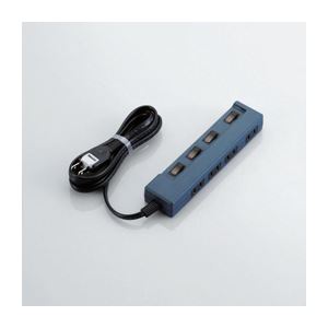 （まとめ）エレコム 個別スイッチ付電源タップ“Color Style