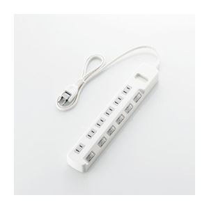 （まとめ）エレコム 個別スイッチ付 省エネタップ T-E02-2610WH【×3セット】