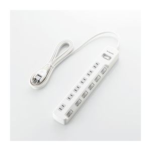 （まとめ）エレコム 一括＆個別スイッチ付 省エネタップ T-E03-2630WH【×3セット】