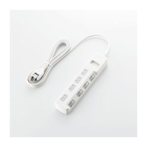 （まとめ）エレコム ほこり防止シャッター付 省エネタップ T-E04-2430WH【×3セット】