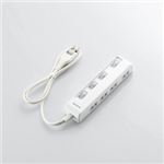 （まとめ）エレコム 個別スイッチ付省エネタップ（横挿しタイプ） T-E05-2410WH【×5セット】