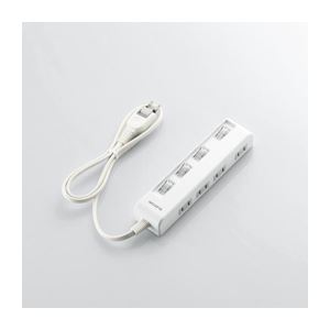 （まとめ）エレコム 個別スイッチ付省エネタップ（横挿しタイプ） T-E05-2430WH【×3セット】