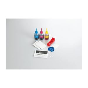 （まとめ）エレコム キヤノン用 詰め替えインク THC-7CSET4N【×3セット】