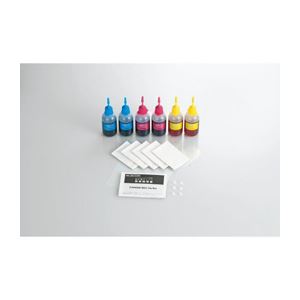 （まとめ）エレコム キヤノン用 詰め替えインク THC-7CSET8N【×2セット】
