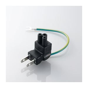 （まとめ）エレコム ACアダプタ用直結プラグ（L型・3P） T-PCAD32V【×10セット】