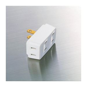 （まとめ）エレコム トリプルタップ T-TR2WH【×20セット】