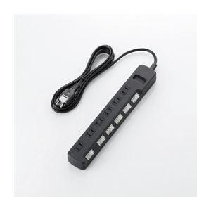（まとめ）エレコム 個別スイッチ付 雷ガードタップ T-TVK03-2625BK【×2セット】
