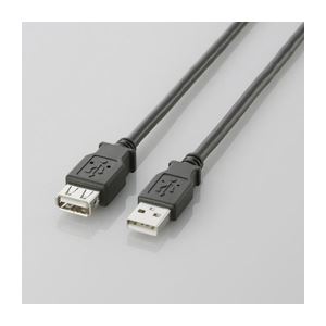 （まとめ）エレコム USB2.0延長ケーブル（A-A延長タイプ） U2C-E05BK【×10セット】