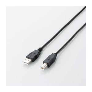 （まとめ）エレコム エコUSB2.0ケーブル（A-Bタイプ） U2C-JB30BK【×5セット】
