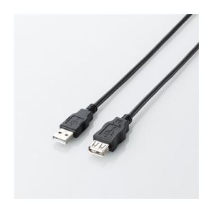 （まとめ）エレコム エコUSB2.0延長ケーブル（AM-AFタイプ） U2C-JE20BK【×10セット】